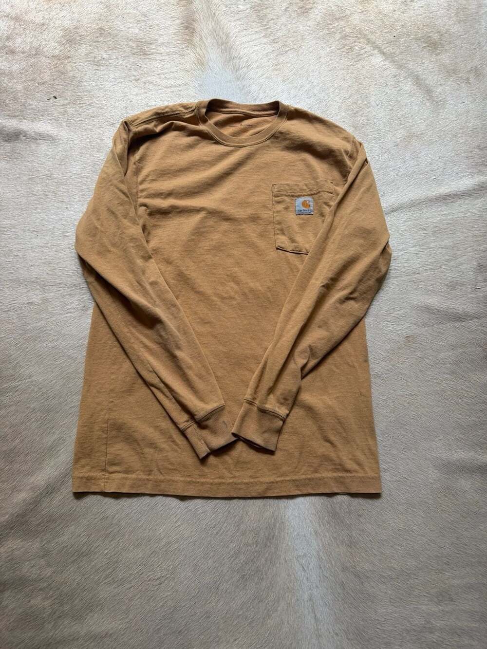 Carhartt Men's Original Fit Long-Sleeve Pocket T-Shirt in Carhartt Brown